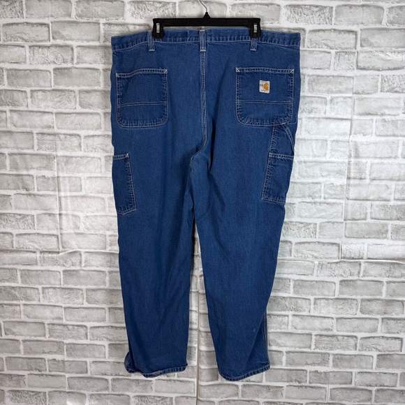 Carhartt FR Flame Resistant Dark Wash Denim Carpenter Pockets Jeans Mens 44 x 30 - Picture 4 of 13